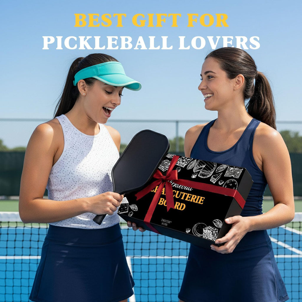 Pickleball Court Charcuterie Board with Net, Funny Father'S Day Pickleball Gifts for Mom, 2-In-1 Bamboo Serving Tray & Cutting Board, Pickleball Kitchen Decorations