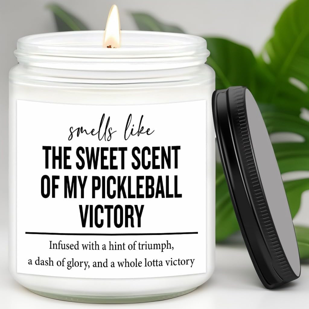 Funny Pickleball Gift Set - Scented Candle & Cosmetic Bag - Pickleball Gifts for Women, Men, Players, Coaches - Gag Gift for Birthday, Mothers Day, Mom, Stocking Stuffers, Pickleball Enthusiasts