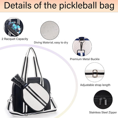 Cute Pickleball Bags for Women and Men,Pickle Ball Bag Tote for Women,Pickleball Sling Bag for Women