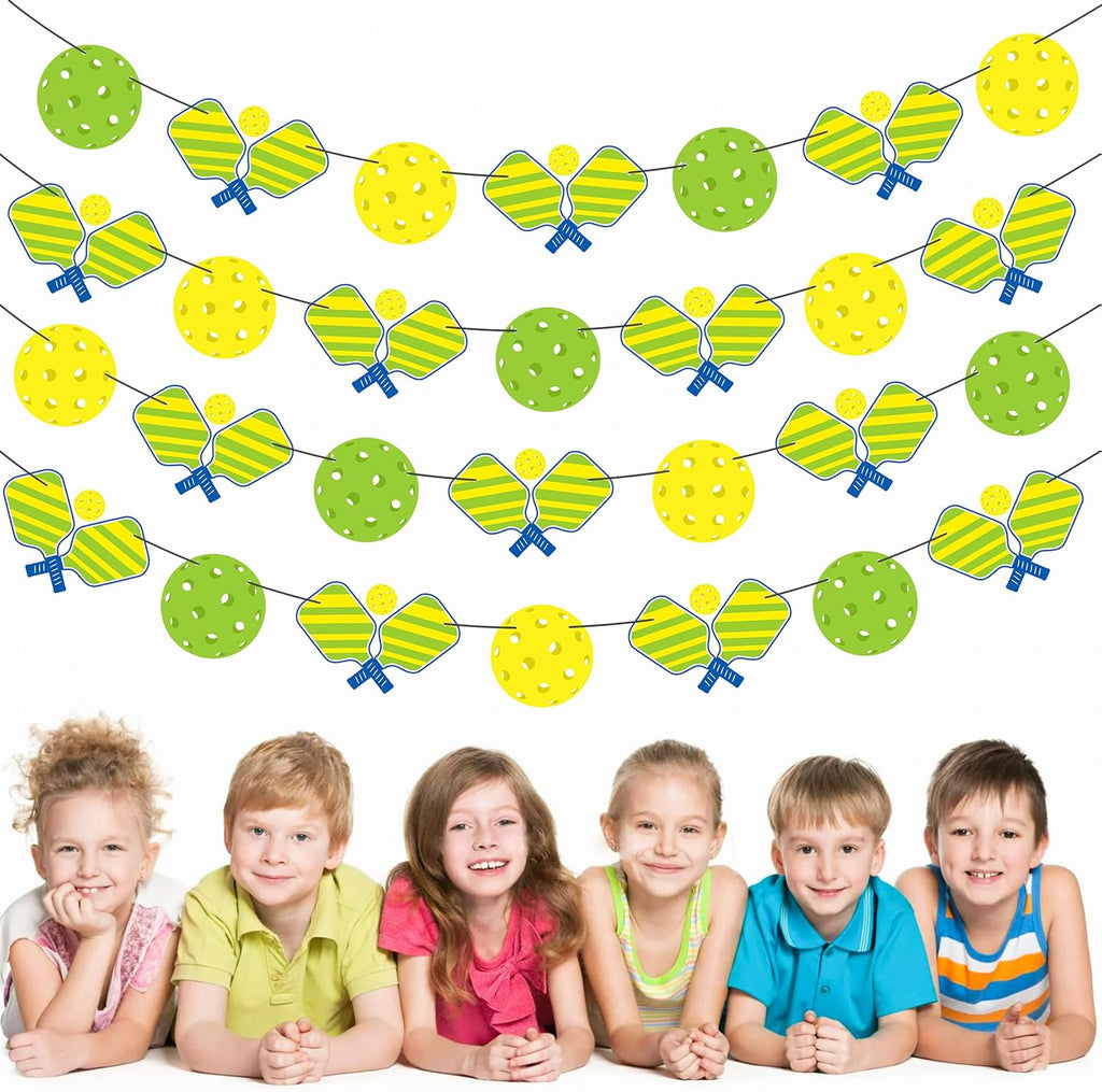 Pickleball Party Banners Cute Pickleball Party Birthday Decorations 4Pcs Pickleball Themed Banner Decorations for Pickleball Theme Party Sport Baby Shower Supplies