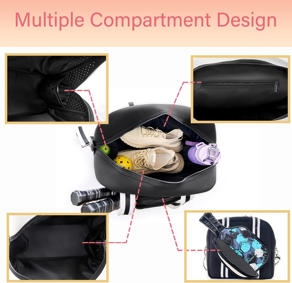 Cute Pickleball Bags for Women and Men,Pickle Ball Bag Tote for Women,Pickleball Sling Bag for Women