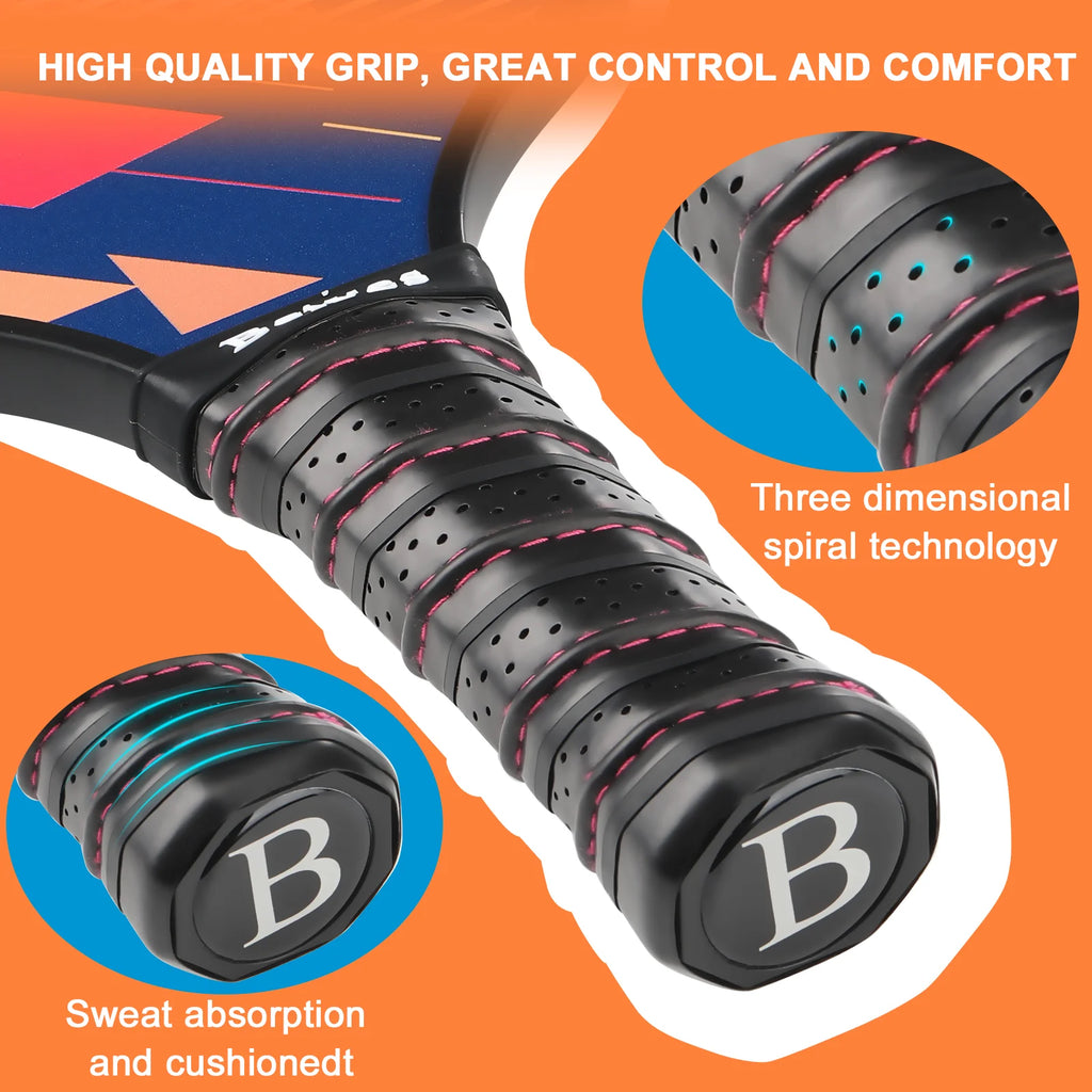Durable Fiberglass Pickleball Paddle 4-Paddle Set - Includes 4 Balls & Carry Bag, Perfect for Family & All Skill Levels