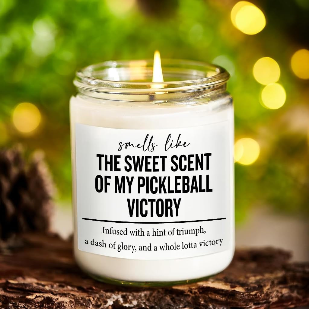 Funny Pickleball Gift Set - Scented Candle & Cosmetic Bag - Pickleball Gifts for Women, Men, Players, Coaches - Gag Gift for Birthday, Mothers Day, Mom, Stocking Stuffers, Pickleball Enthusiasts