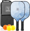 Pickleball Paddles Set of 2, 2026 USAPA Approved Pickleball Set, Fiberglass Lightweight Pickle Ball Rackets 2 Pack, 2 Outdoor Pickleball, 2 Indoor Pickleball Balls, 1 Pickleball Bag
