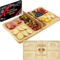 Pickleball Court Charcuterie Board with Net, Funny Father'S Day Pickleball Gifts for Mom, 2-In-1 Bamboo Serving Tray & Cutting Board, Pickleball Kitchen Decorations