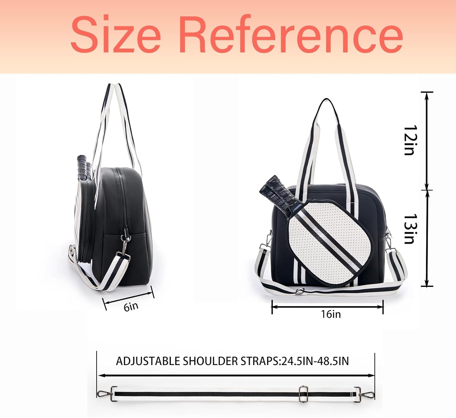 Cute Pickleball Bags for Women and Men,Pickle Ball Bag Tote for Women,Pickleball Sling Bag for Women