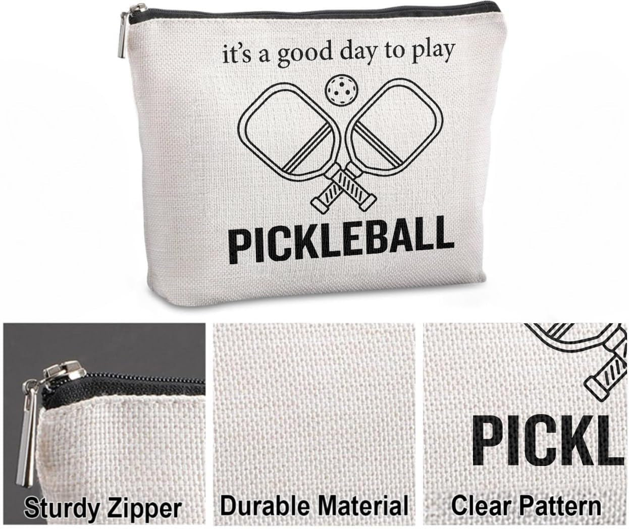 Funny Pickleball Gift Set - Scented Candle & Cosmetic Bag - Pickleball Gifts for Women, Men, Players, Coaches - Gag Gift for Birthday, Mothers Day, Mom, Stocking Stuffers, Pickleball Enthusiasts