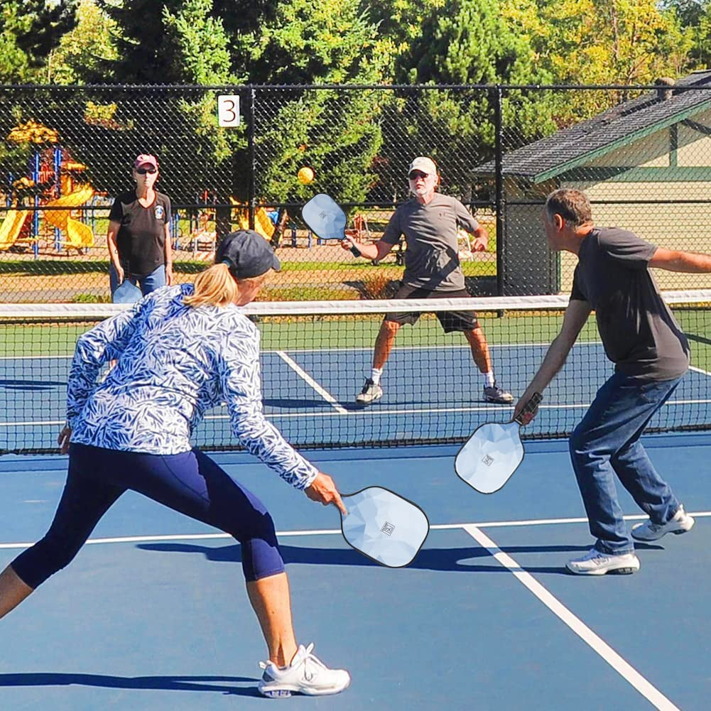 Pickleball Paddles Set of 2, 2026 USAPA Approved Pickleball Set, Fiberglass Lightweight Pickle Ball Rackets 2 Pack, 2 Outdoor Pickleball, 2 Indoor Pickleball Balls, 1 Pickleball Bag